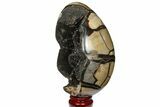 Bargain, Septarian Dragon Egg Geode - Black Crystals #120879-2